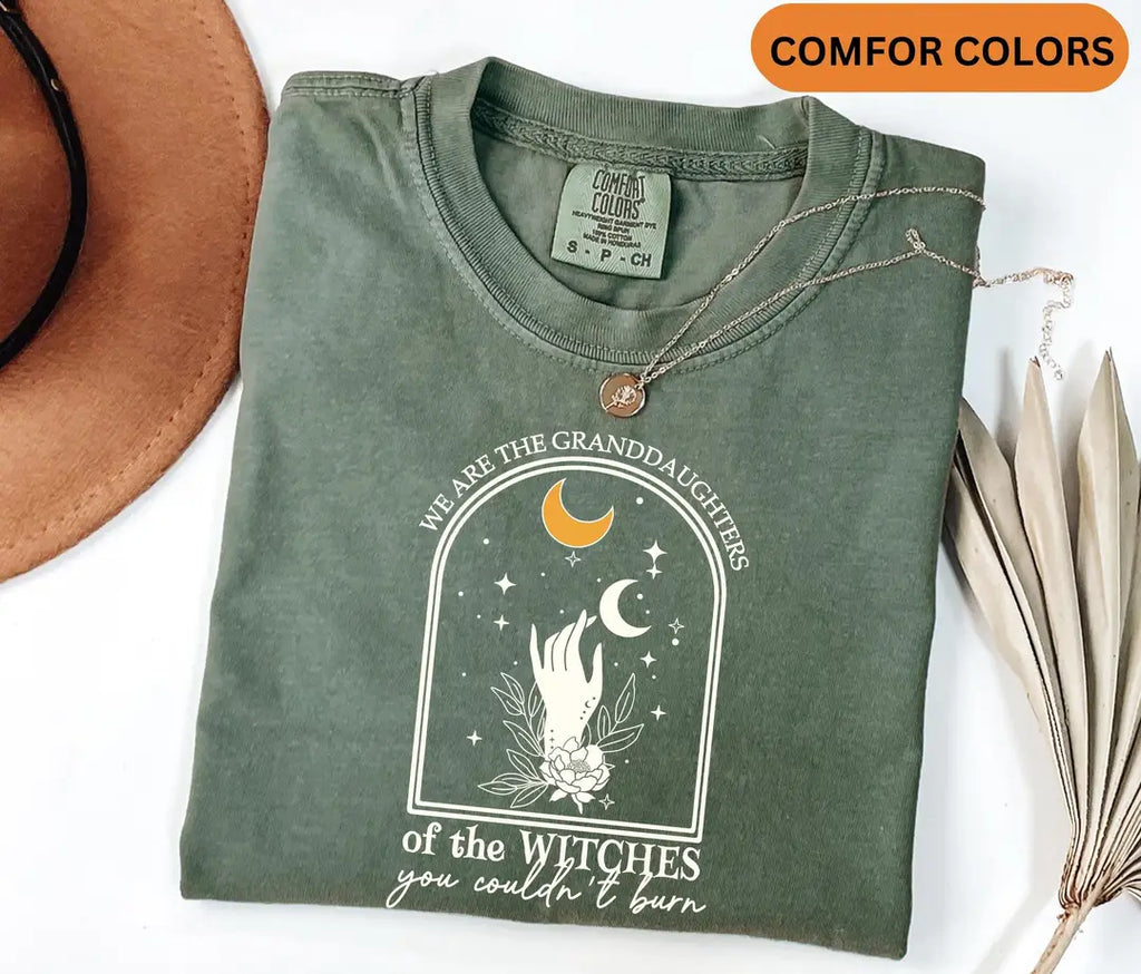 Granddaughters of Witches You Couldn't Burn Comfort Colors T-Shirt alternate product view.