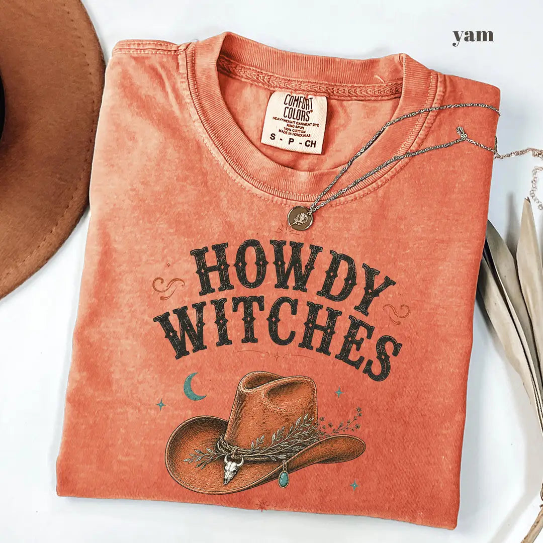 Comfort Colors 1717 T-shirt with Howdy Witches design alternate view