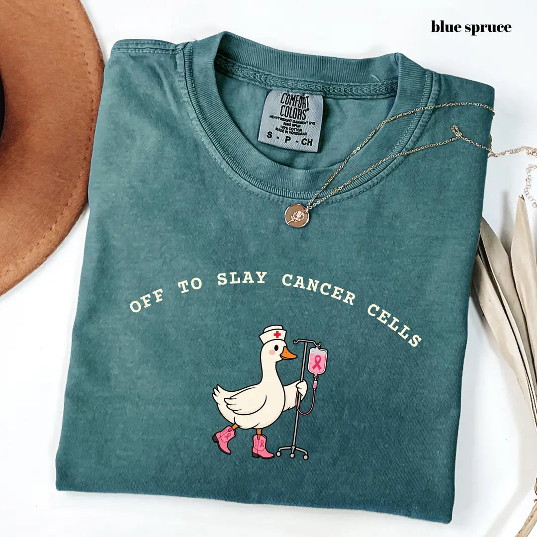 Comfort Colors 1717 T-shirt with Oncology Nurse design worn by a model view 4