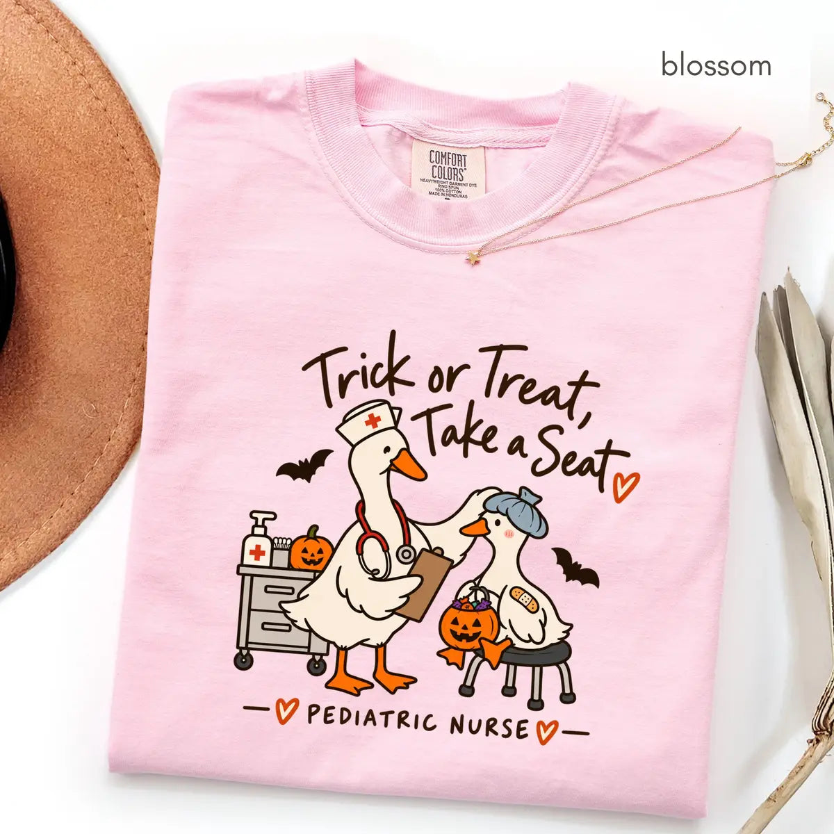 Comfort Colors 1717 T-shirt with Pediatric Nurse Halloween design alternate view view 6