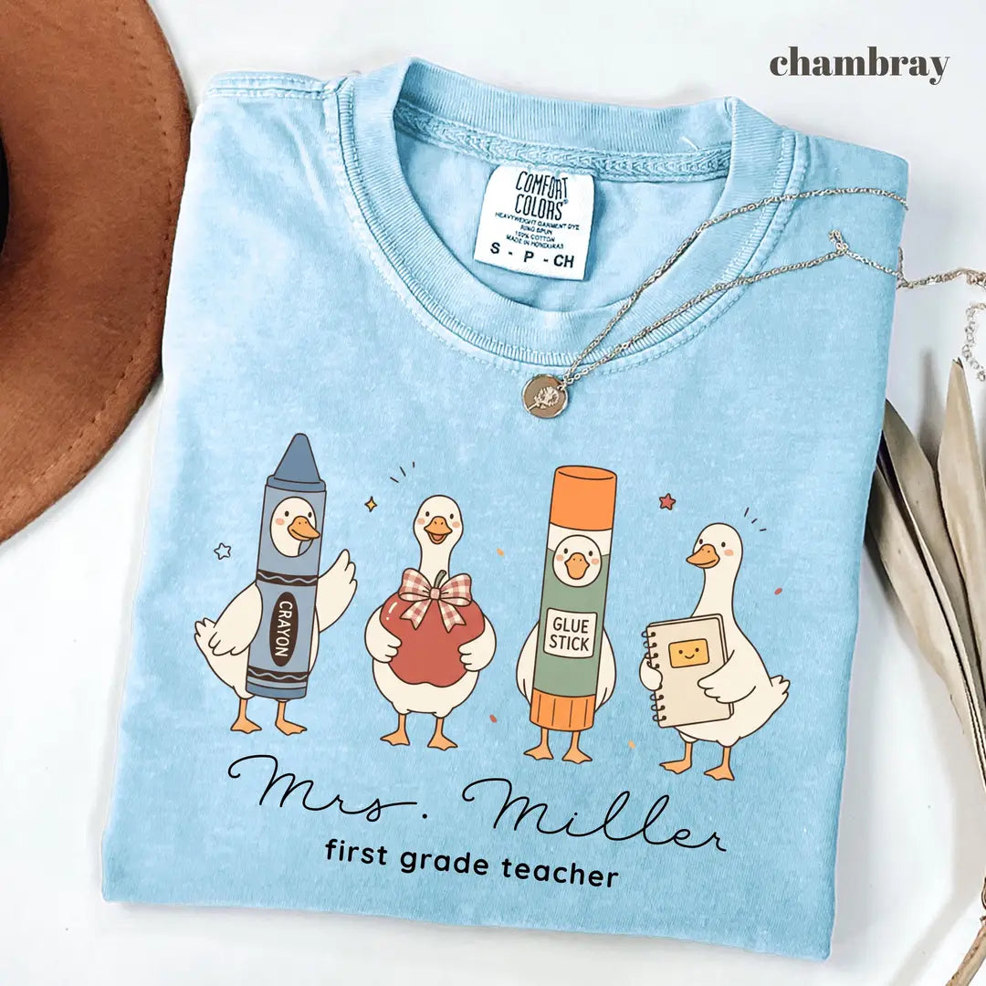 Comfort Colors 1717 T-shirt with First Grade Teacher design alternate view view 4