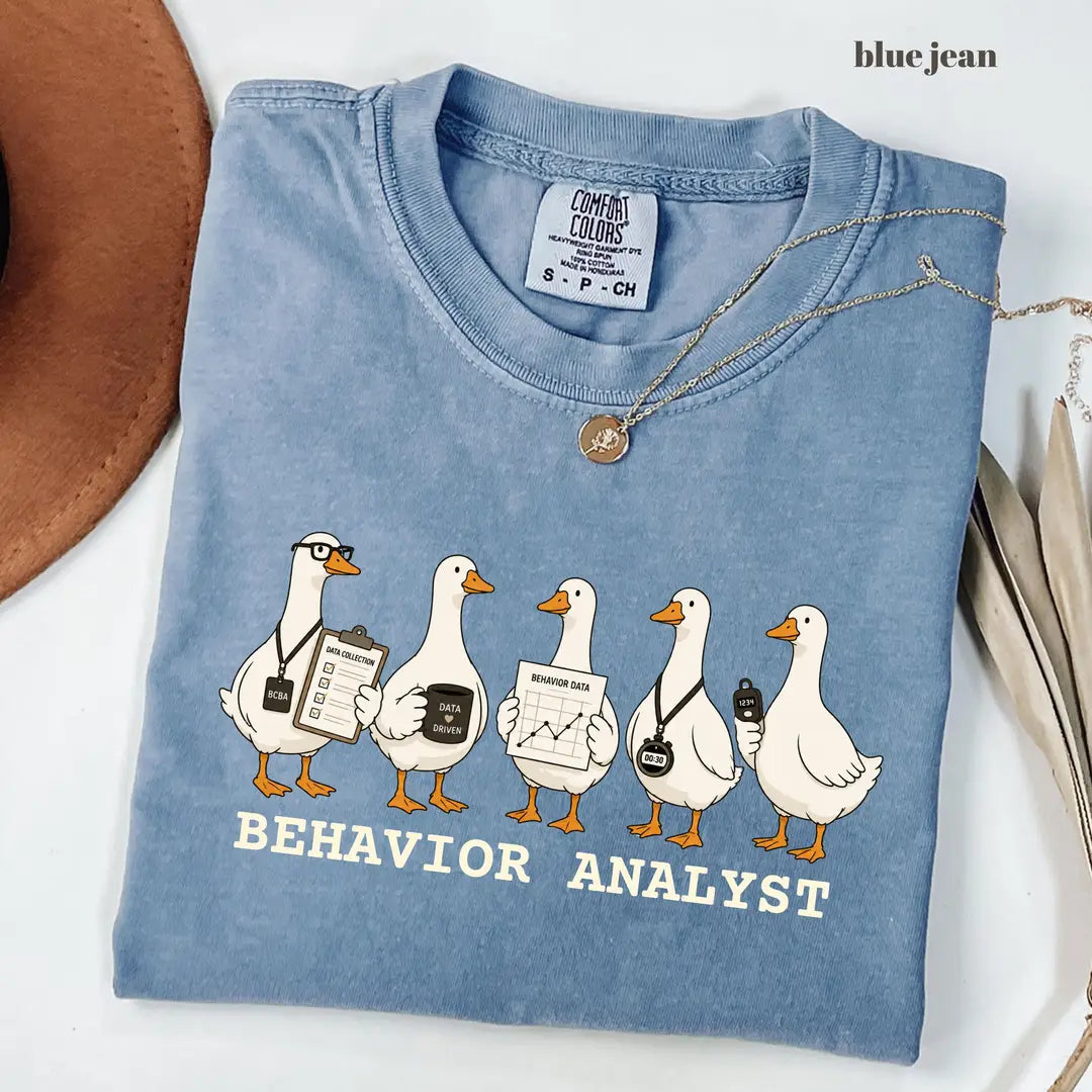 Blue Jean Comfort Colors 1717 T-shirt with Behavior Analyst design view 2
