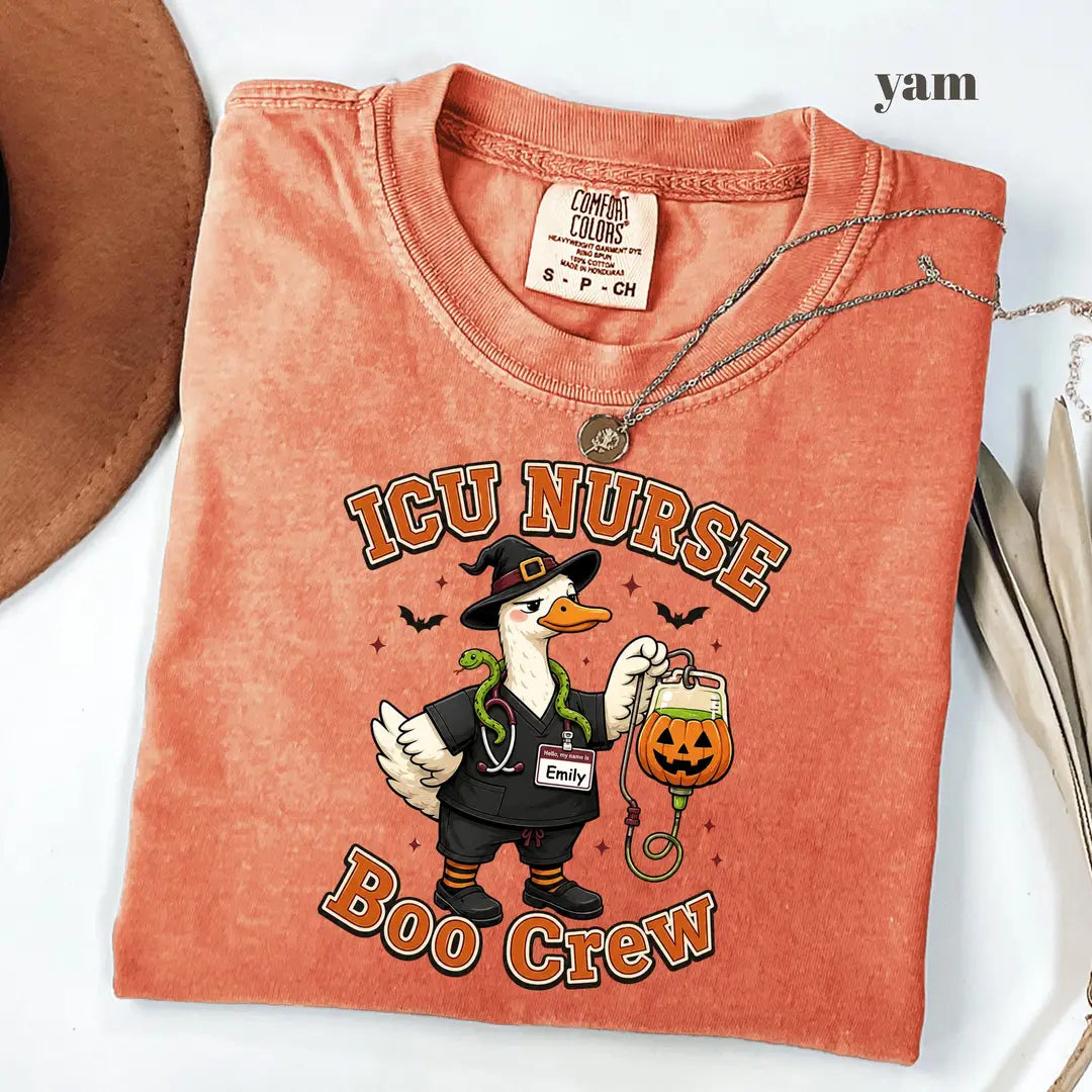 Yam Comfort Colors 1717 T-shirt with ICU Nurse design view 2