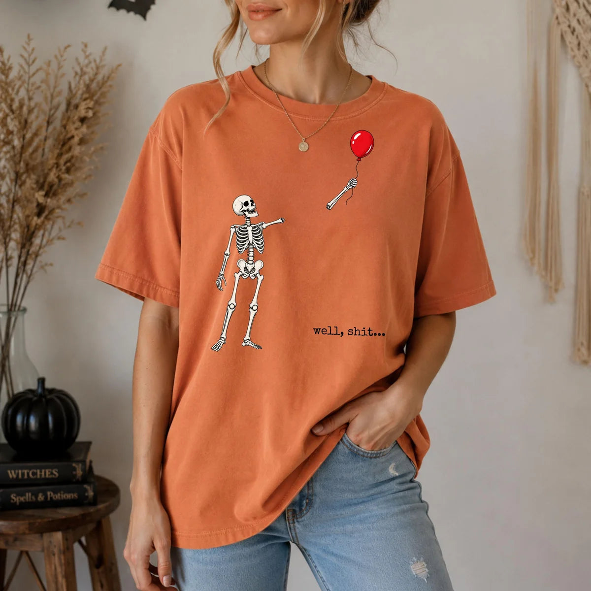 Comfort Colors 1717 T-shirt with Well Shit Skeleton design alternate view view 8