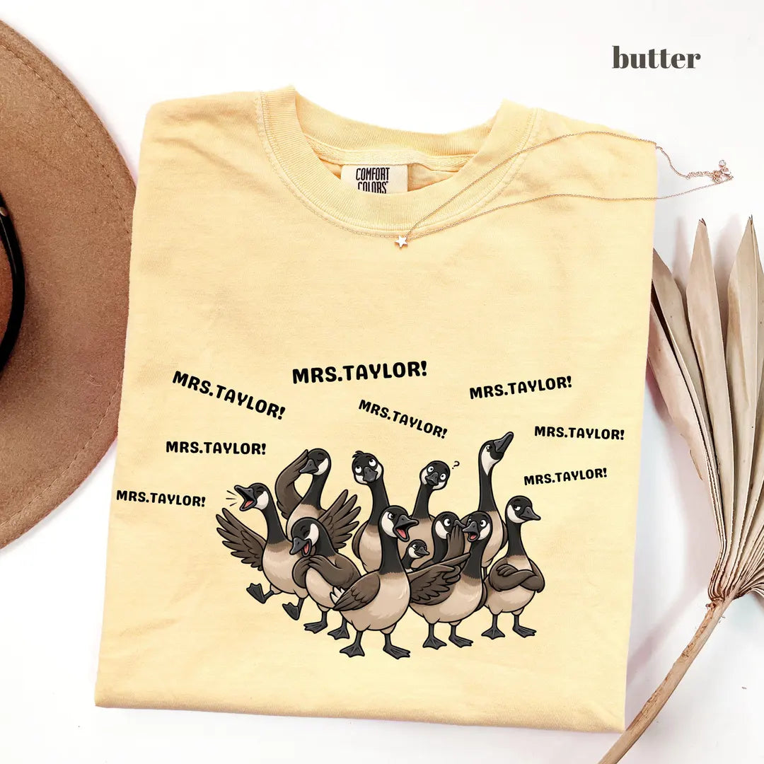 Butter Comfort Colors 1717 T-shirt with Teacher design