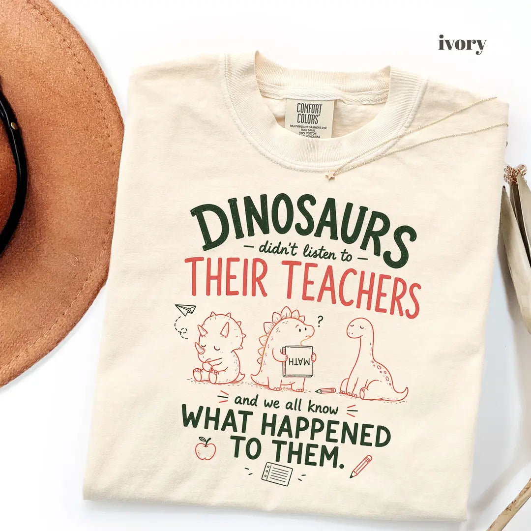 Ivory Comfort Colors 1717 T-shirt with Funny Teacher design view 2