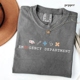 Pepper Comfort Colors 1717 T-shirt with Emergency Department design