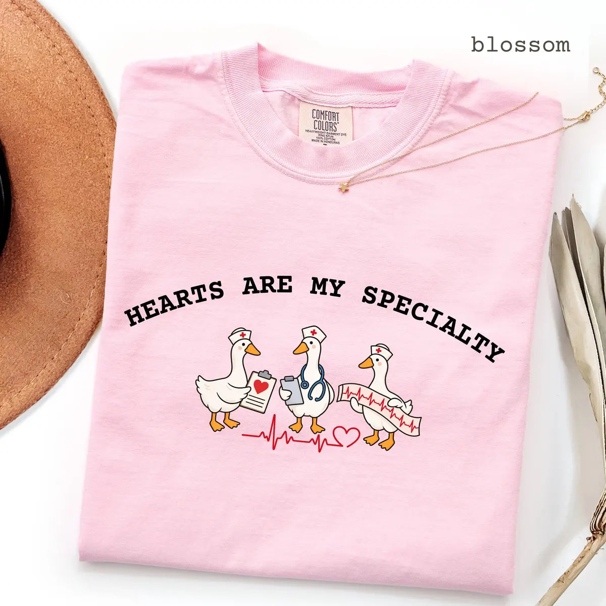 Blossom Comfort Colors 1717 T-shirt with Cardiac Nurse design