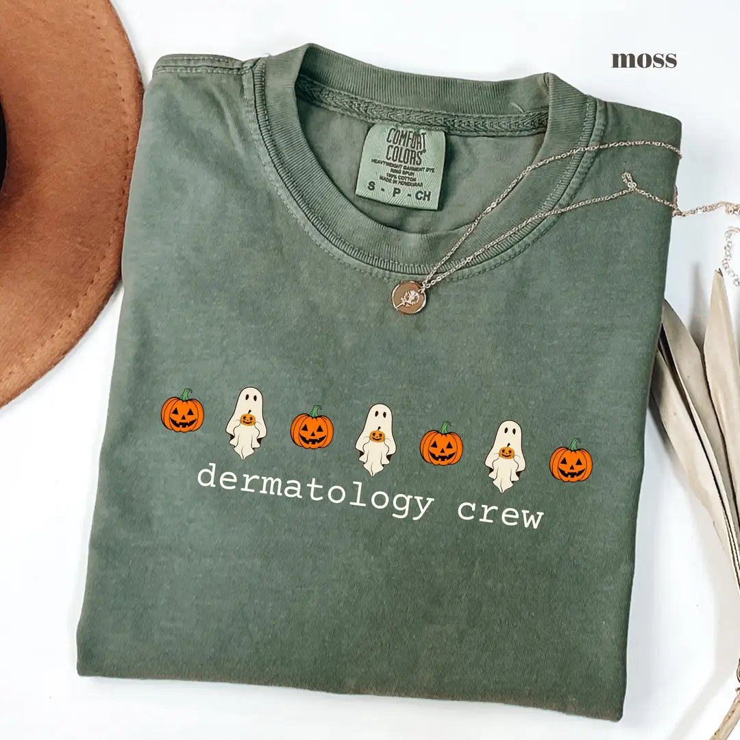 Moss Comfort Colors 1717 T-shirt with Dermatology Crew design view 2