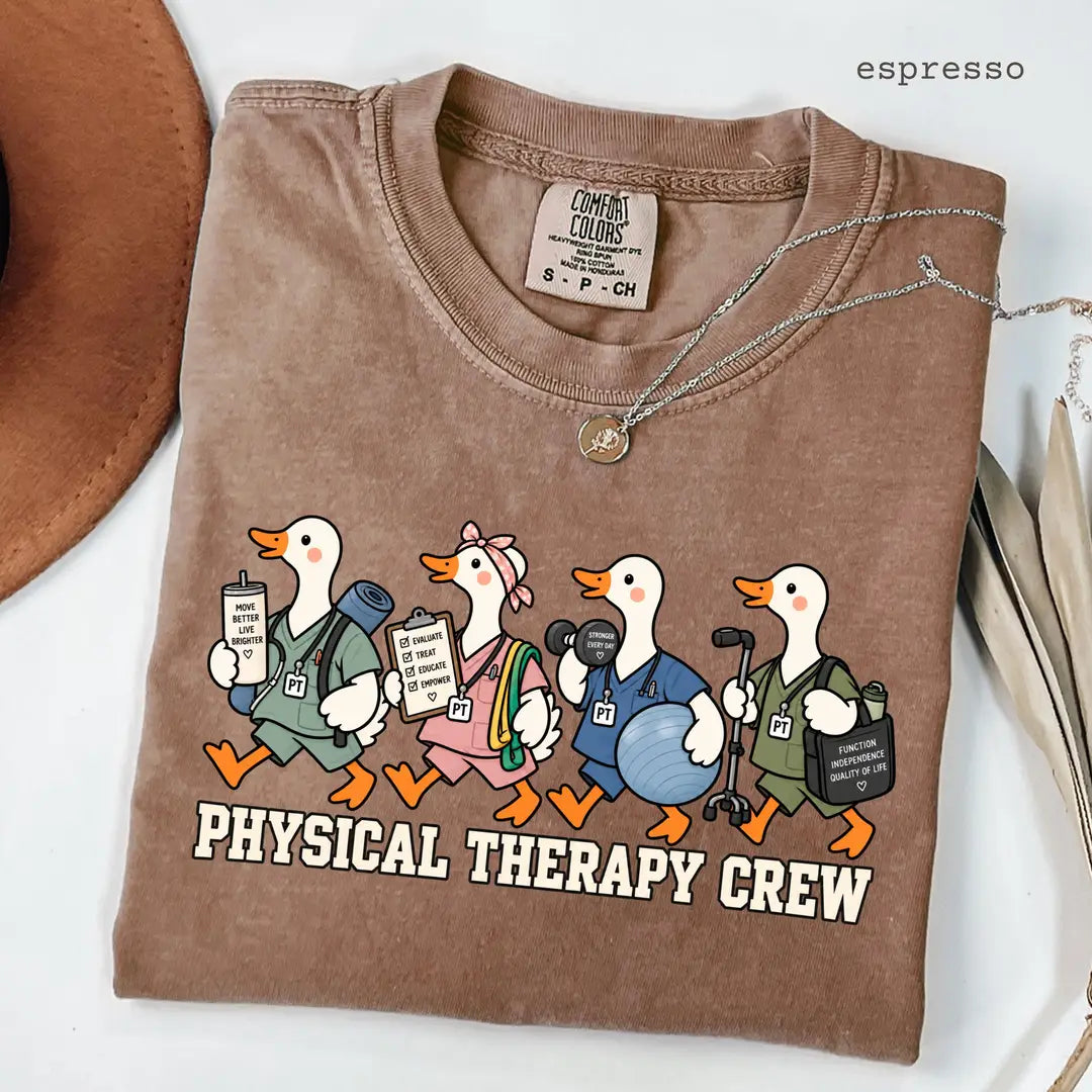 Espresso Comfort Colors 1717 T-shirt with Physical Therapy design