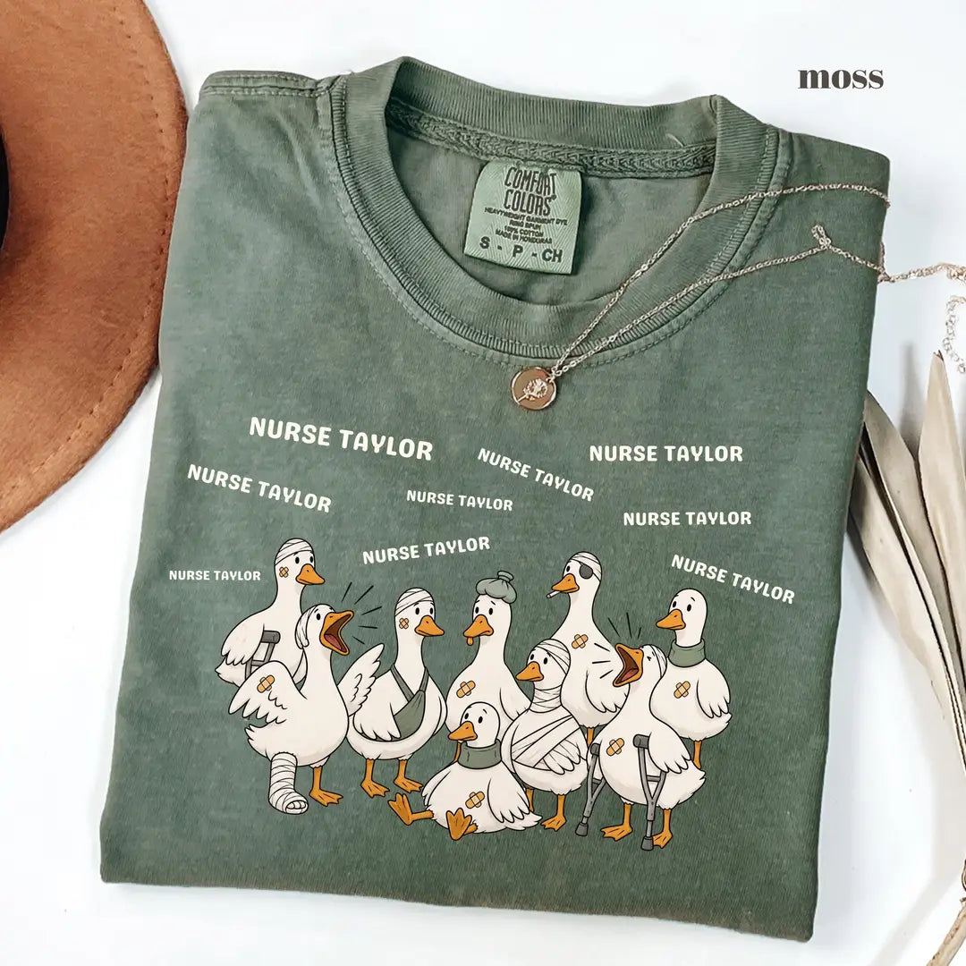 Moss Comfort Colors 1717 T-shirt with Nurse design
