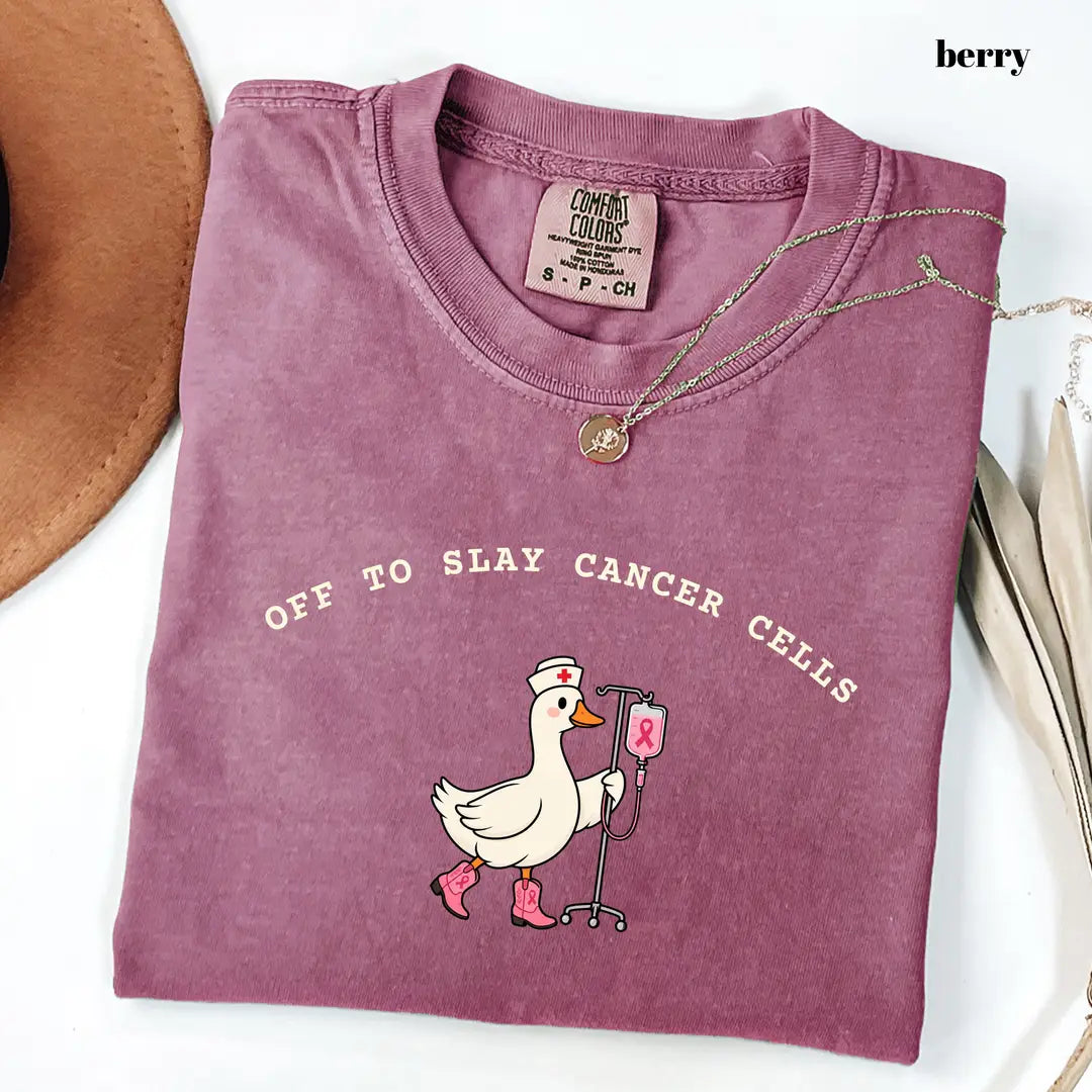 Comfort Colors 1717 T-shirt with Oncology Nurse design worn by a model view 2