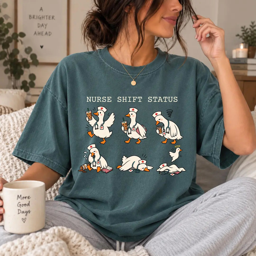 Comfort Colors 1717 T-shirt with Funny Nurse design worn by a model