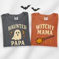 Haunted Papa & Witchy Mama - Matching Halloween Comfort Colors T-Shirt hero view.