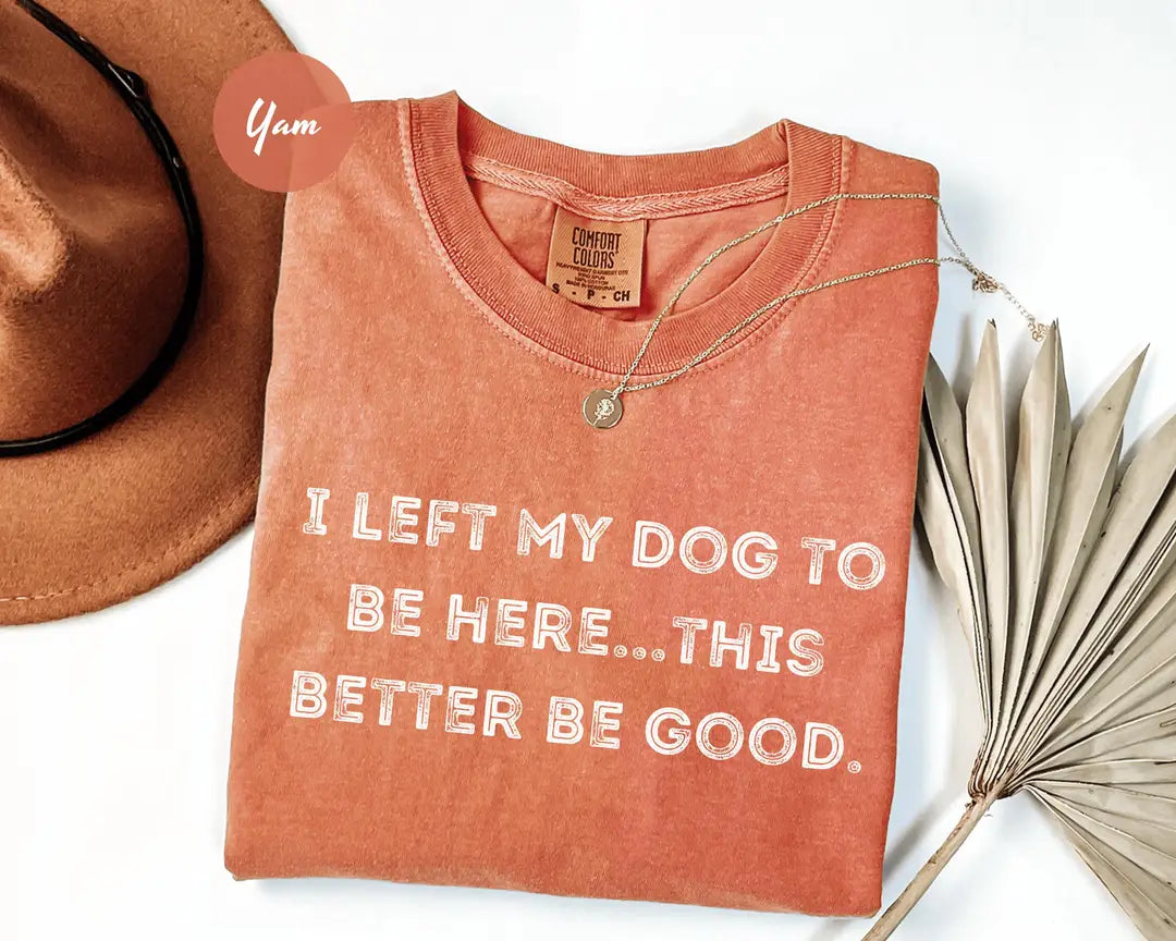 Comfort Colors 1717 T-shirt with I Left My Dog To Be Here This Better Be Good design alternate view view 2