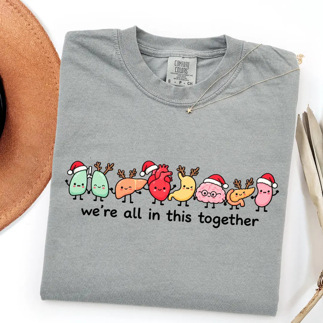 Comfort Colors 1717 T-shirt with Christmas Nurse design worn by a model view 6