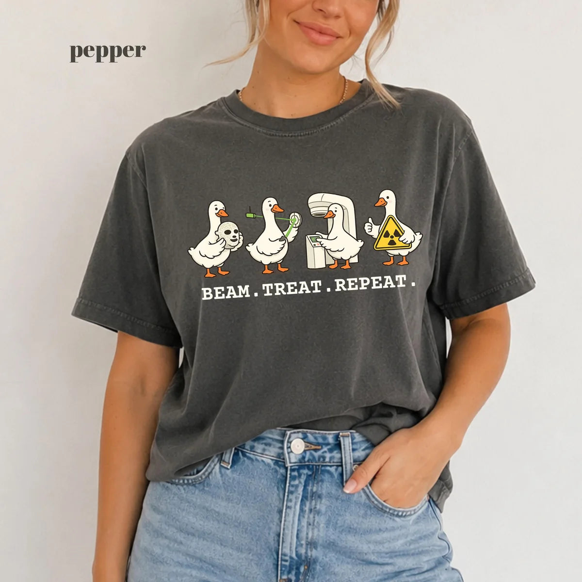 Pepper Comfort Colors 1717 T-shirt with Beam Treat Repeat design