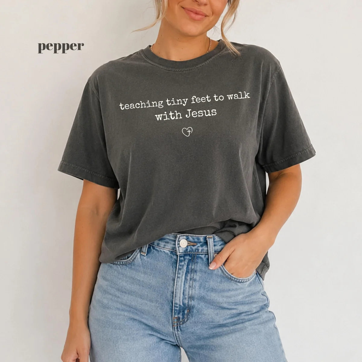 Pepper Comfort Colors 1717 T-shirt with Christian Teacher design