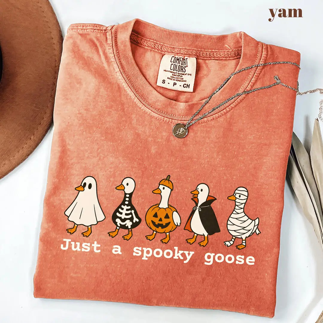 Yam Comfort Colors 1717 T-shirt with Just A Spooky Goose design