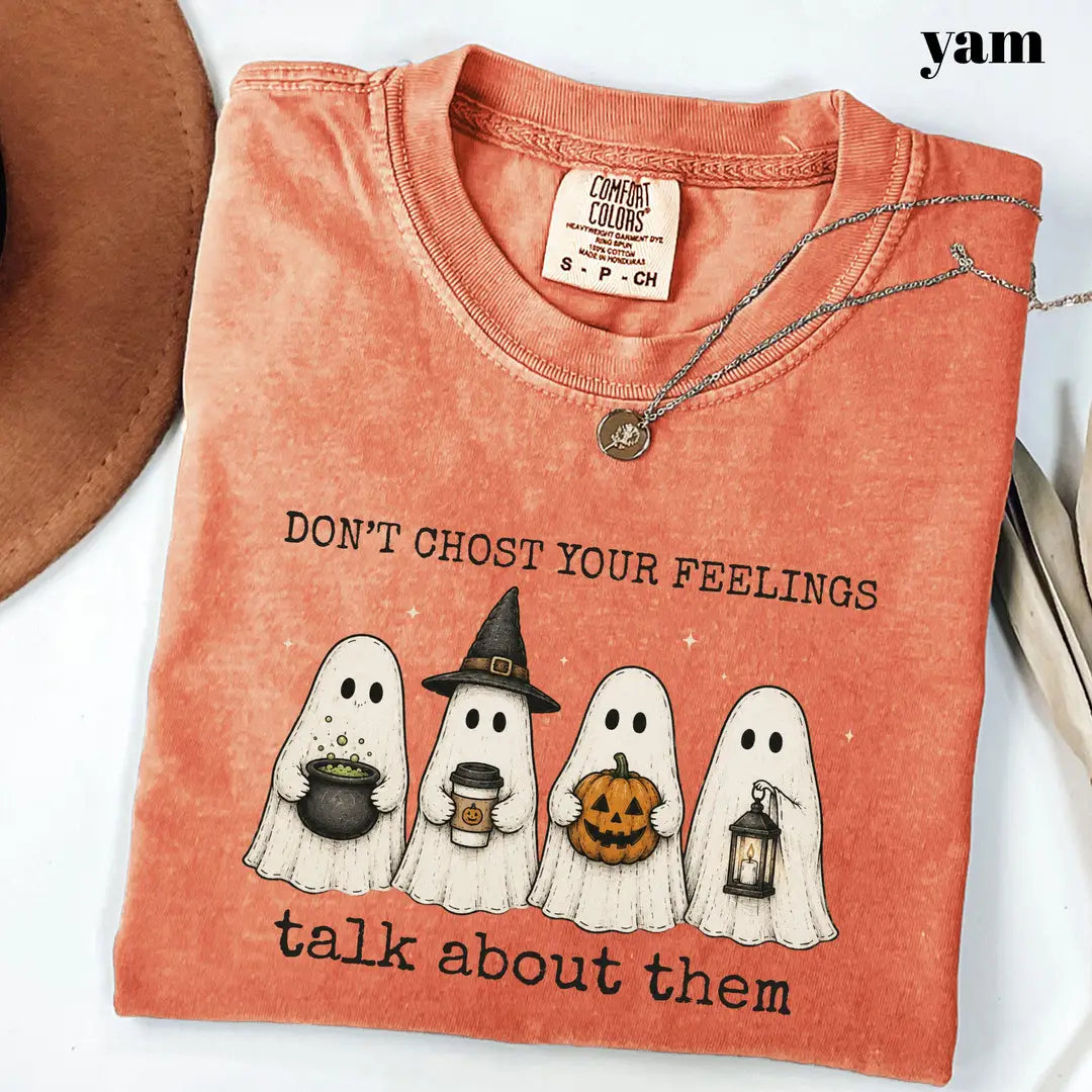 Comfort Colors 1717 T-shirt with Dont Ghost Your Feelings design alternate view view 2