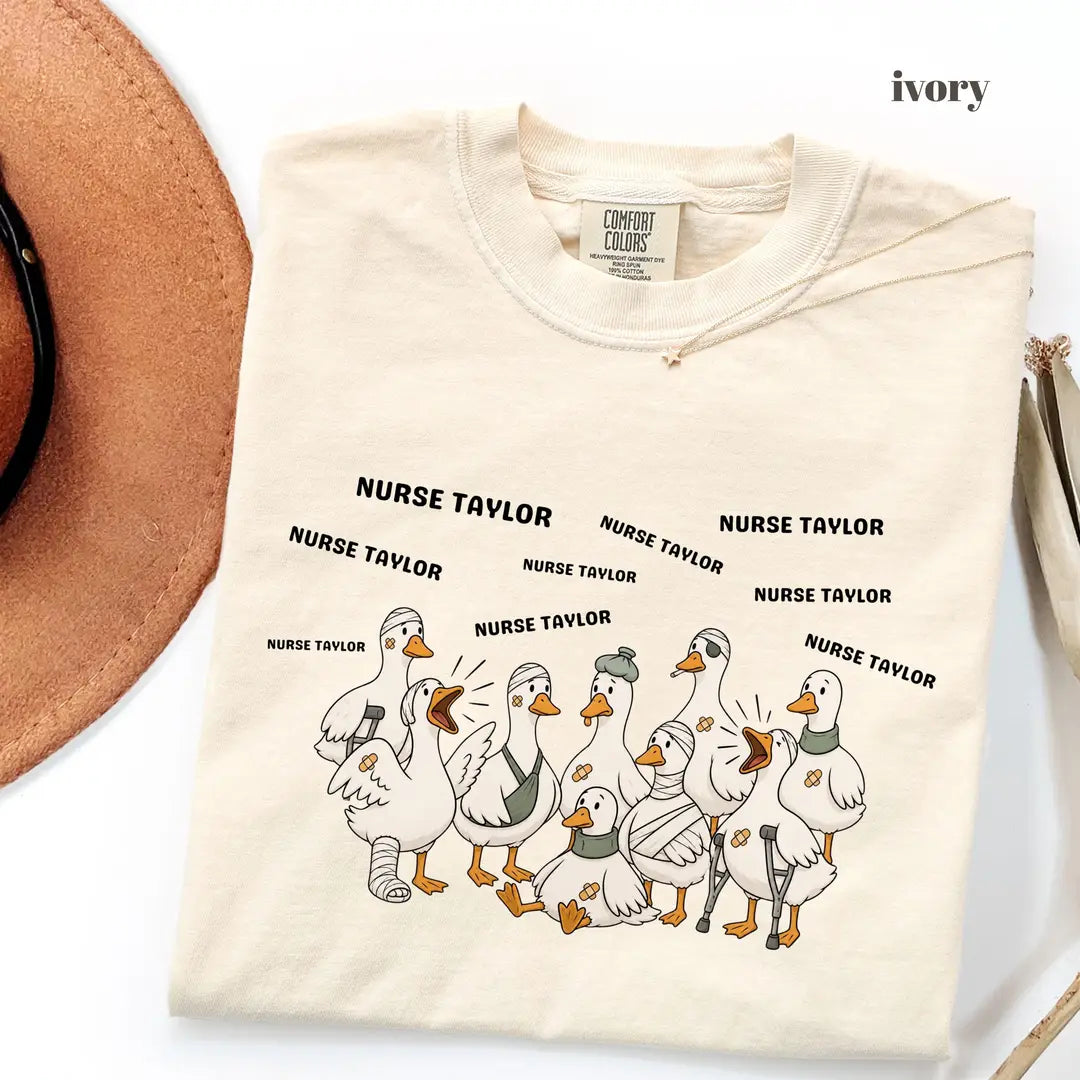 Ivory Comfort Colors 1717 T-shirt with Nurse design