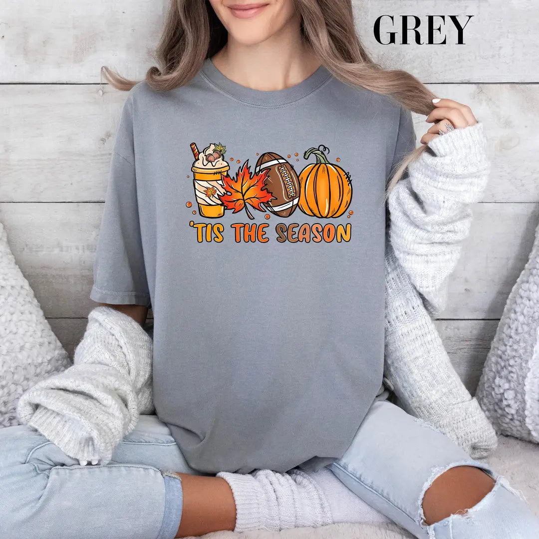 Comfort Colors 1717 T-shirt with Tis The Season Thanksgiving design alternate view view 2