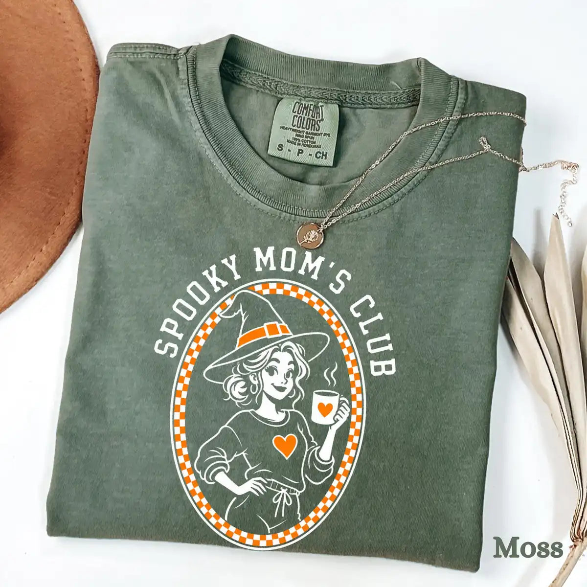 Comfort Colors T-shirt in Pepper featuring coffee witch graphic