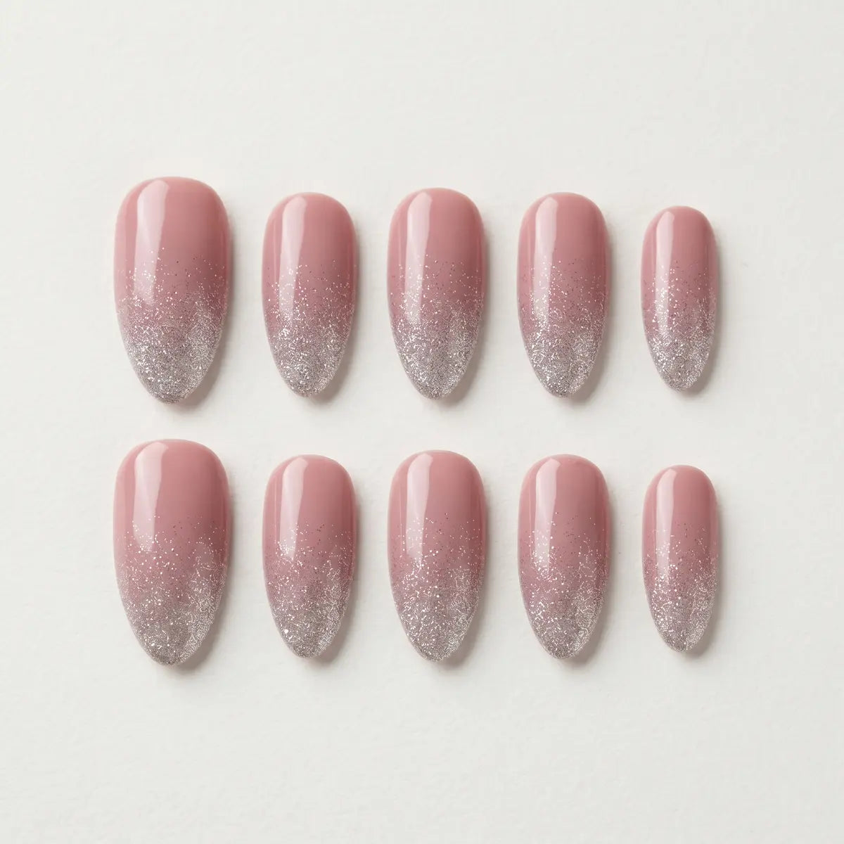 stardust silver 3d glitter almond long press on nails mockup 01