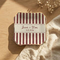 Striped Custom Name Dates Engagement Ring Dish variant