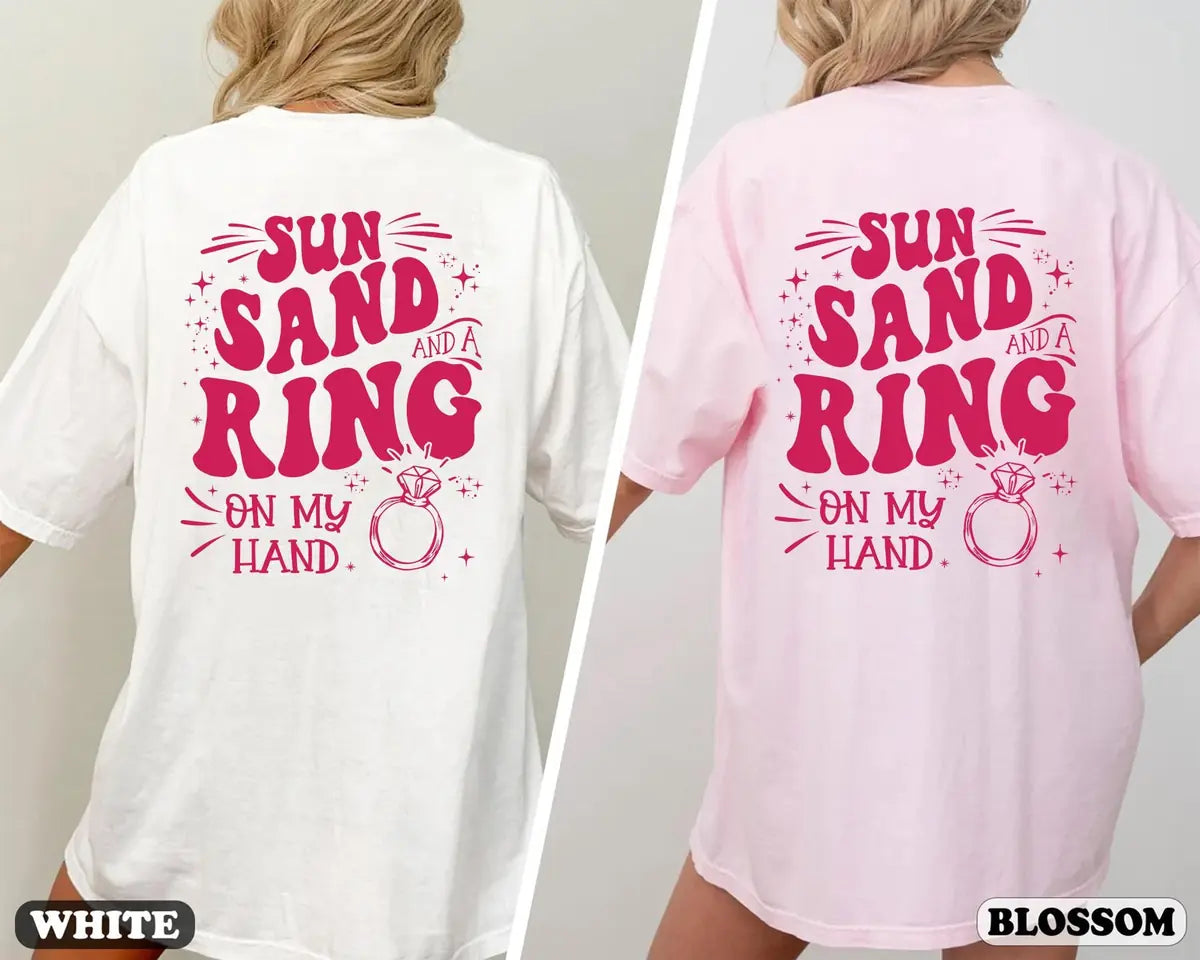 sun sand ring on my hand custom name bachelorette party comfort colors t shirt color chart