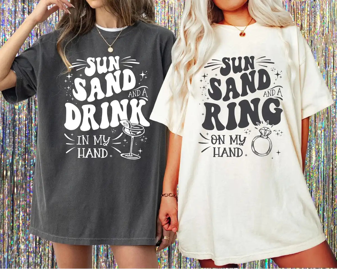 sun sand ring on my hand custom name bachelorette party comfort colors t shirt size chart