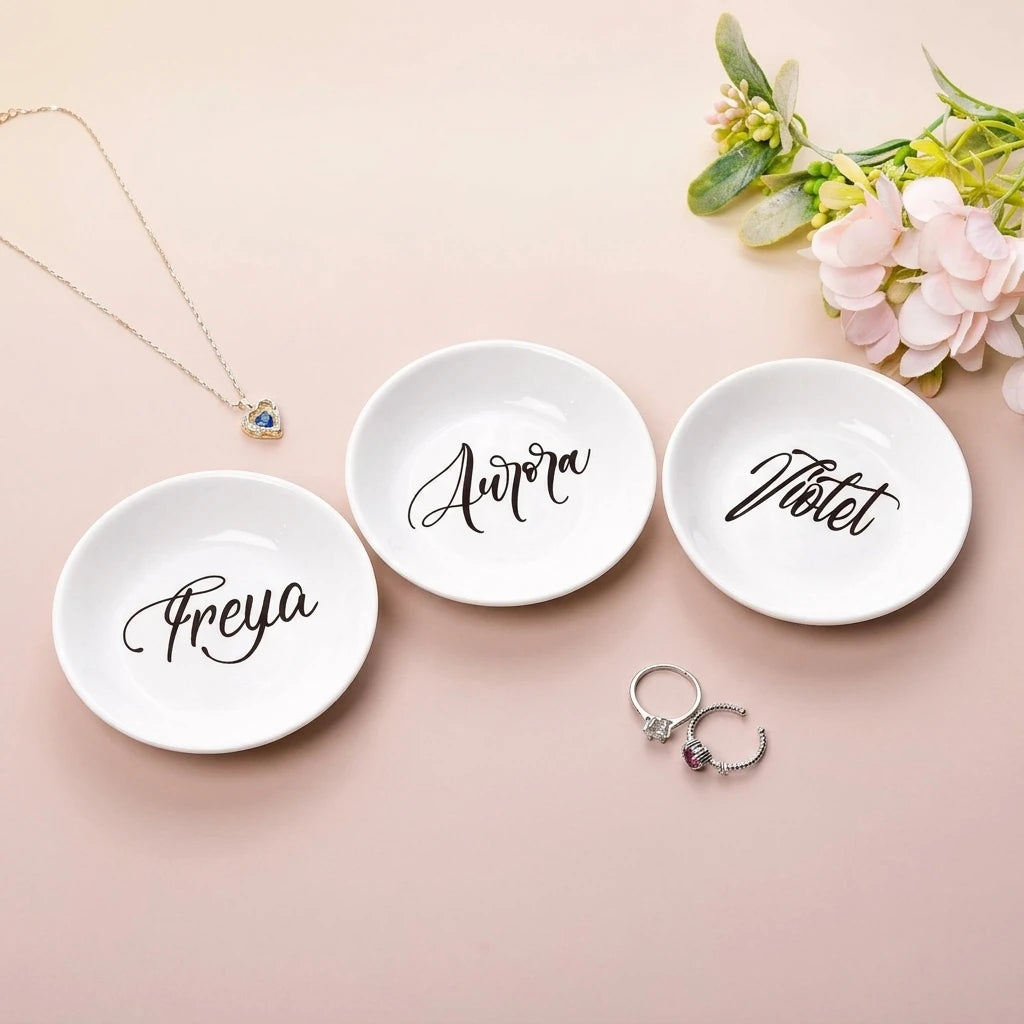 Personalized ring dish lifestyle shot with jewelry