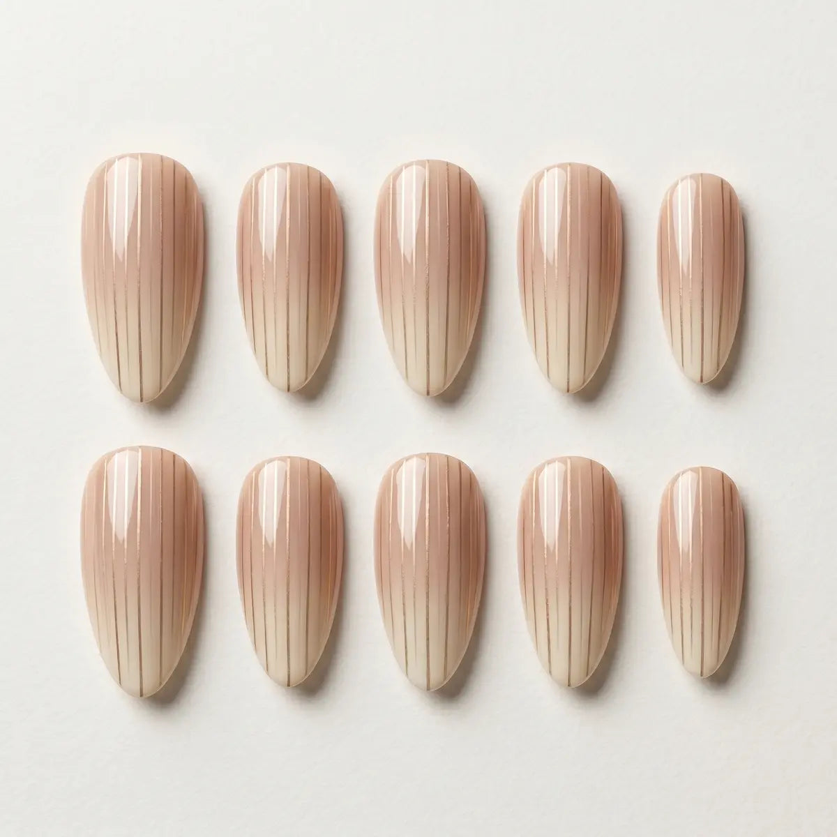 tan nude almond long press on nails vertical stripe mockup 01