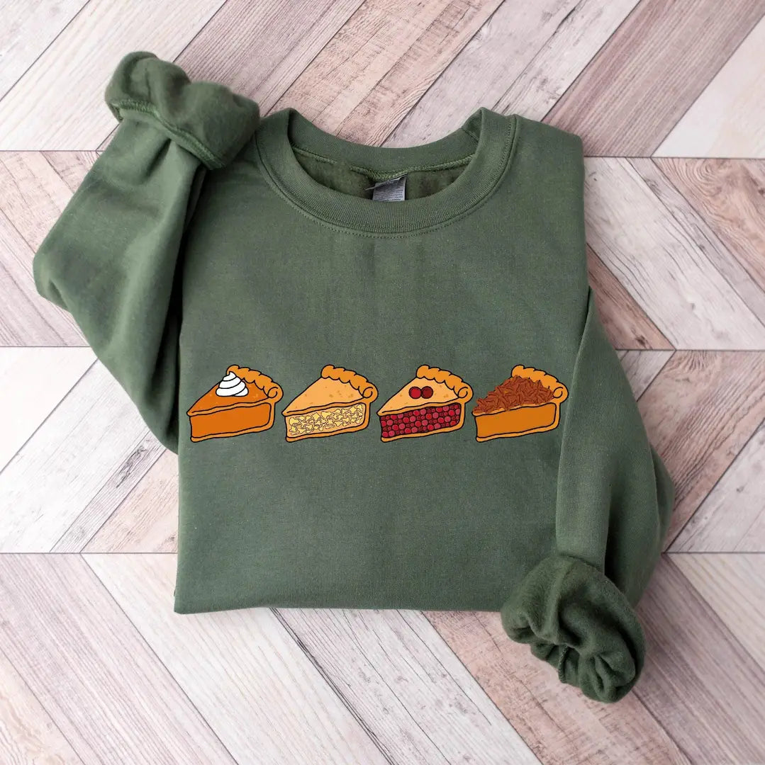 Thanksgiving Pie Crewneck Sweatshirt alternate product view.