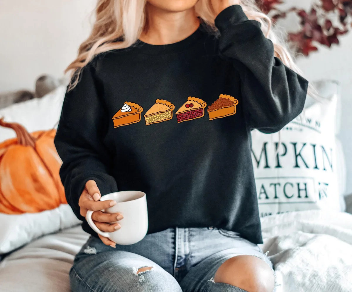 Thanksgiving Pie Crewneck Sweatshirt alternate product view.