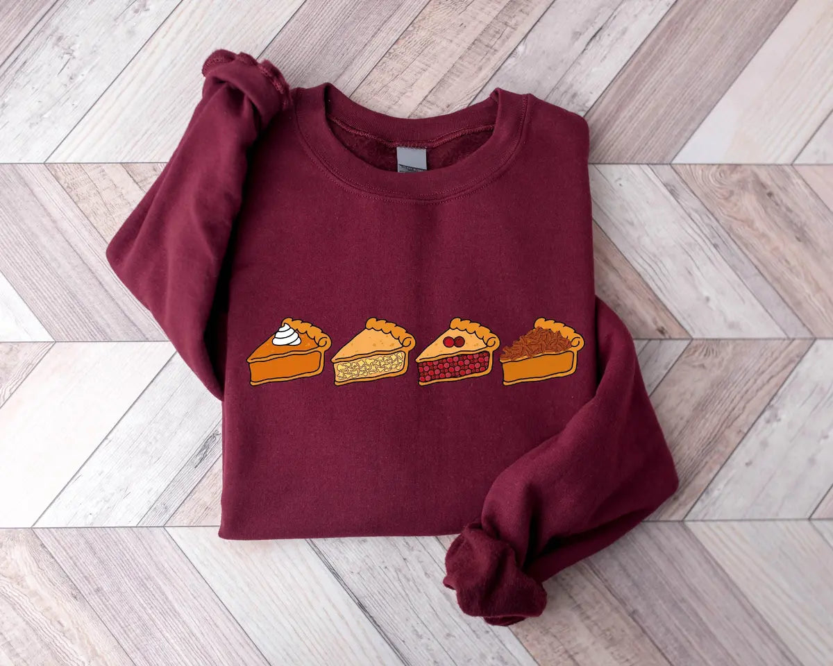 Thanksgiving Pie Crewneck Sweatshirt alternate product view.