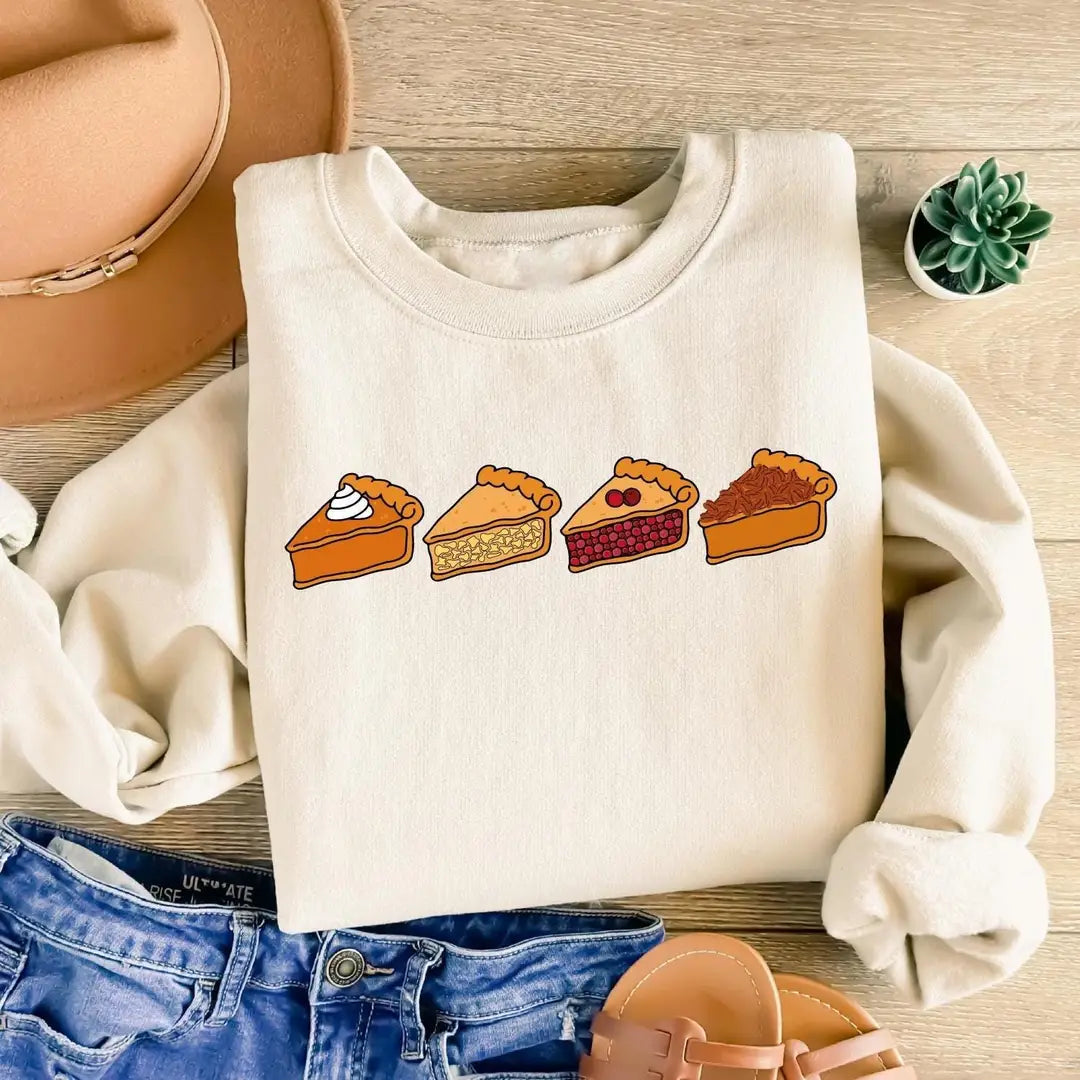 Thanksgiving Pie Crewneck Sweatshirt hero view.