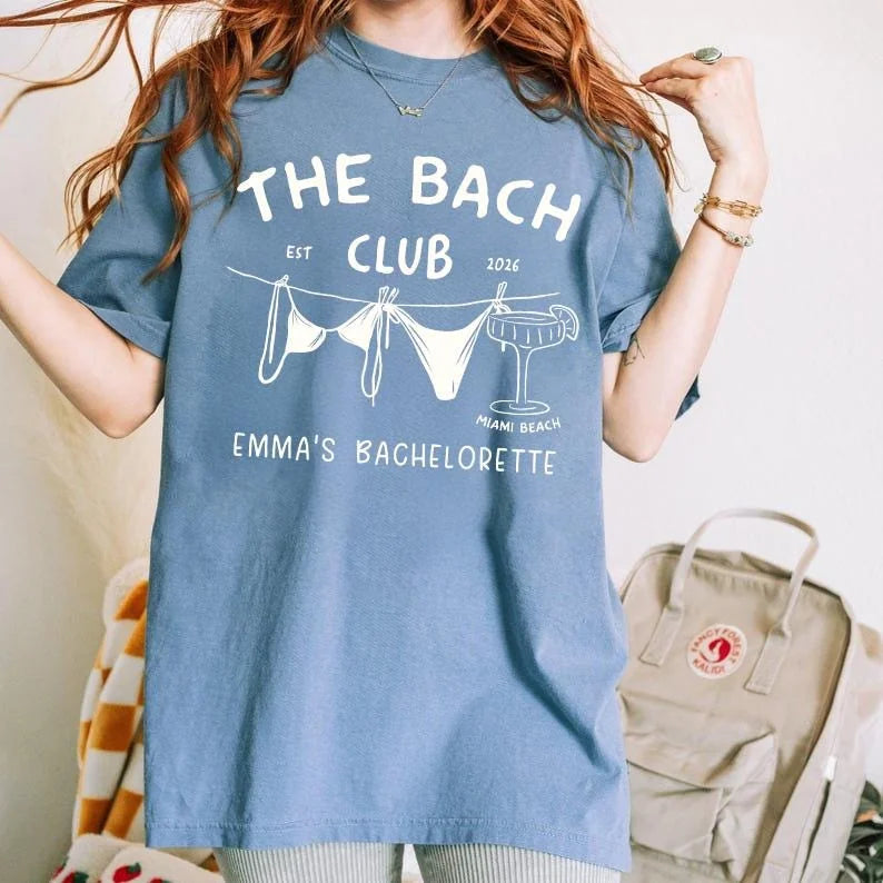 the bach club custom name bachelorette party comfort colors t shirt color chart