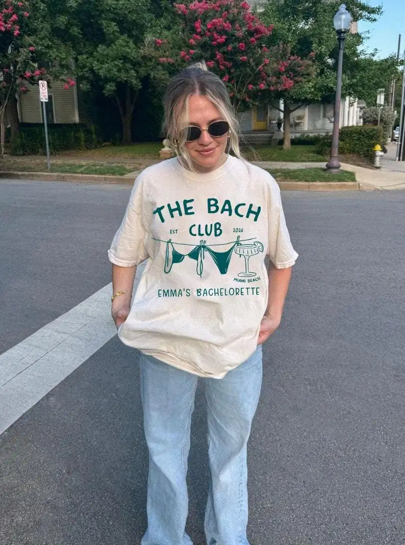 the bach club custom name bachelorette party comfort colors t shirt size chart