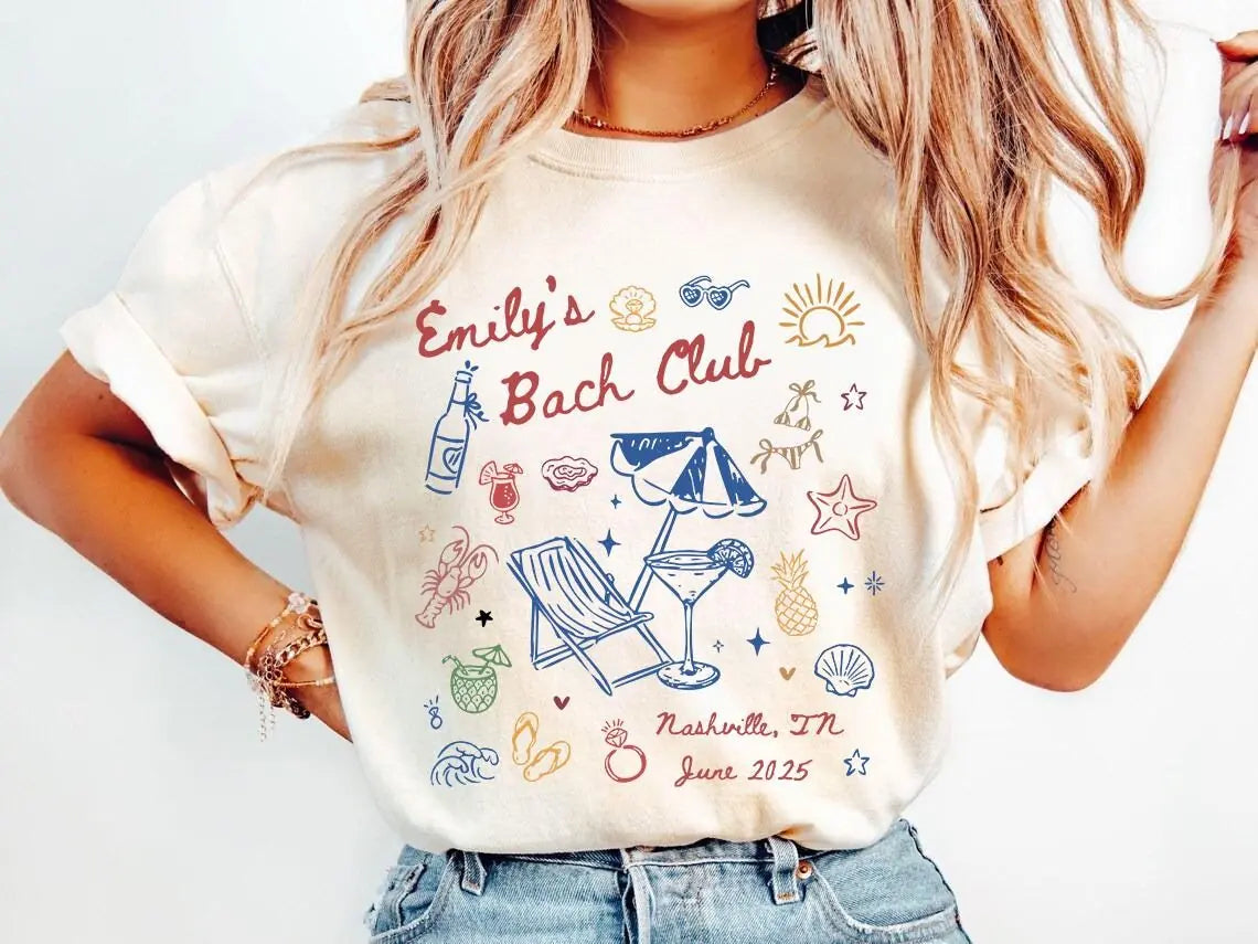 the bach club custom name location date bachelorette party comfort colors t shirt size chart 04