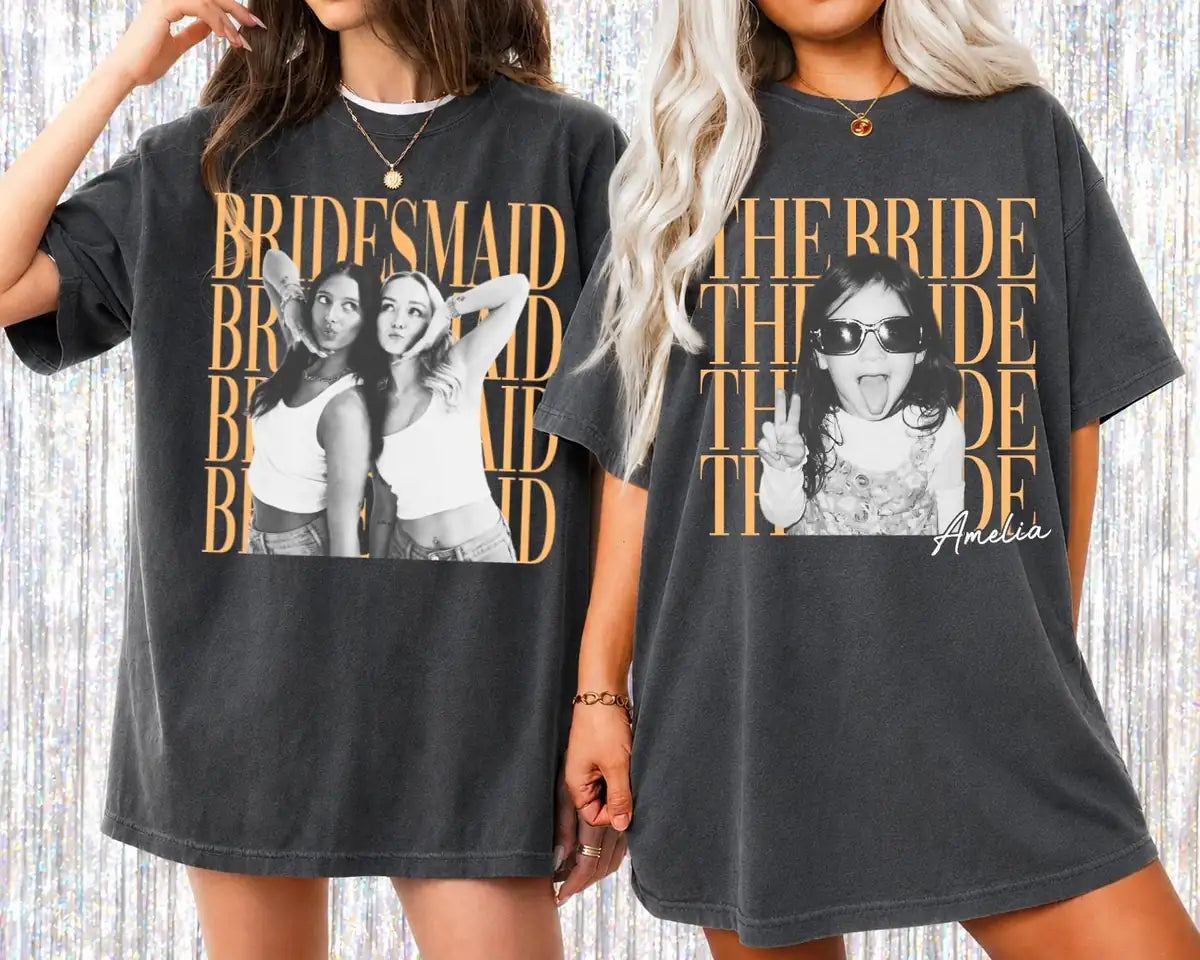 the-bride-collage-custom-photo-bachelorette-party-comfort-colors-t-shirt custom photo Comfort Colors T-Shirt model mockup preview 01