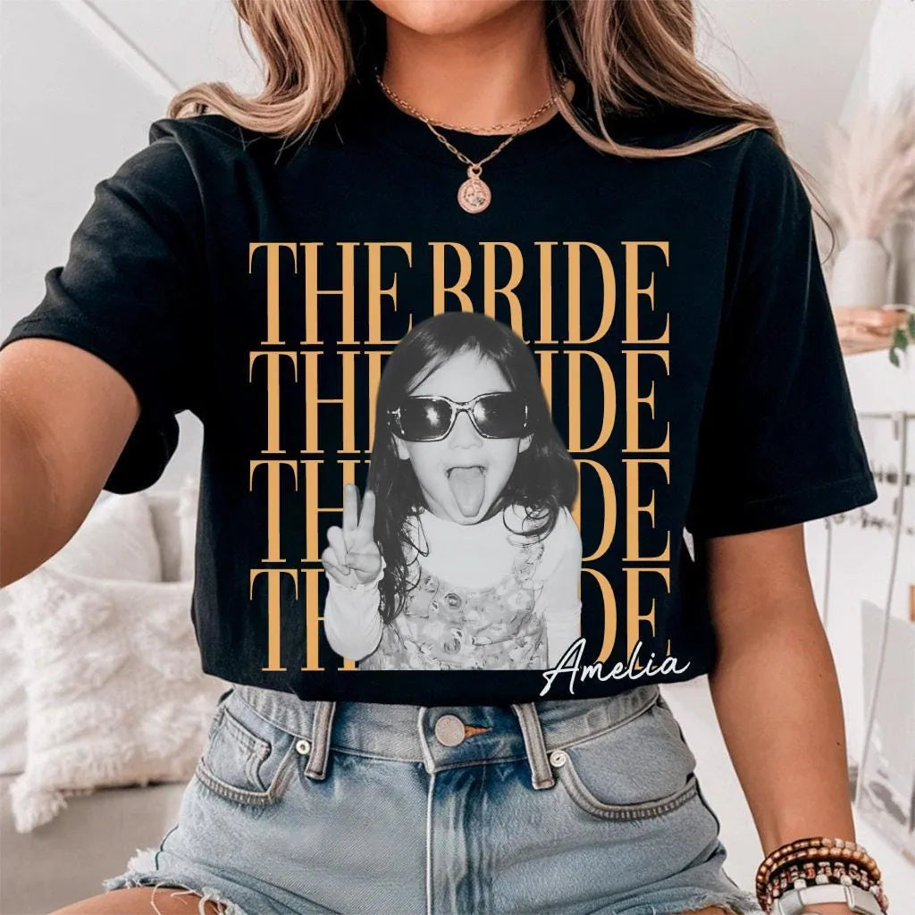 the-bride-collage-custom-photo-bachelorette-party-comfort-colors-t-shirt custom photo Comfort Colors T-Shirt model mockup preview 02