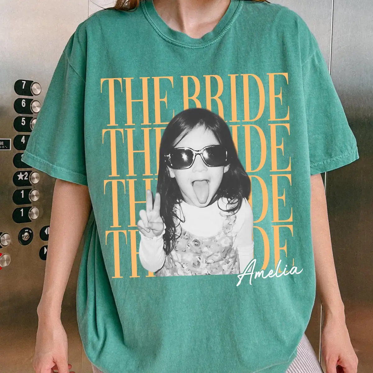 the-bride-collage-custom-photo-bachelorette-party-comfort-colors-t-shirt custom photo Comfort Colors T-Shirt model mockup preview 04