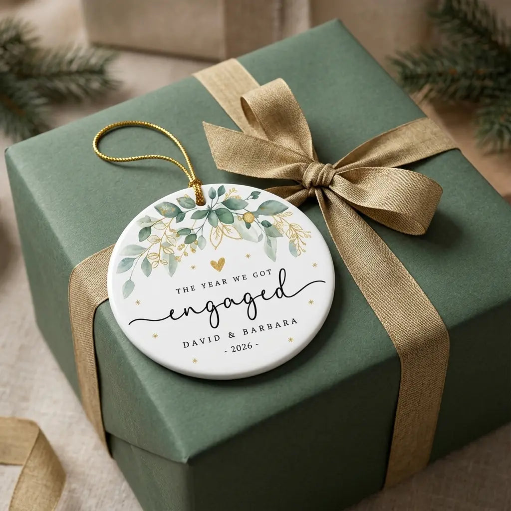 the year we got engaged first christmas engagement personalized ornament gift
