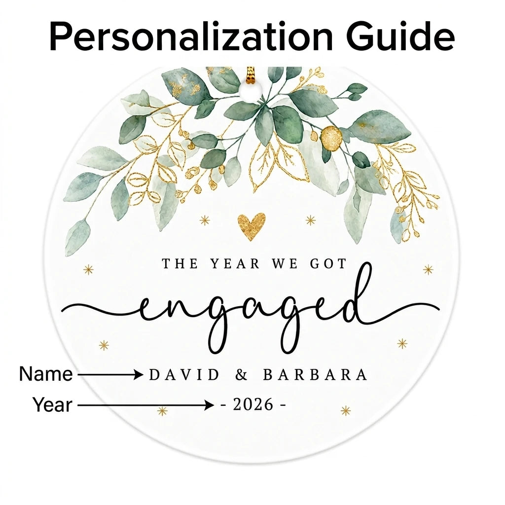 the year we got engaged first christmas engagement personalized ornament guide