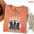 Comfort Colors T-shirt in Yam featuring witches tied at stake graphic