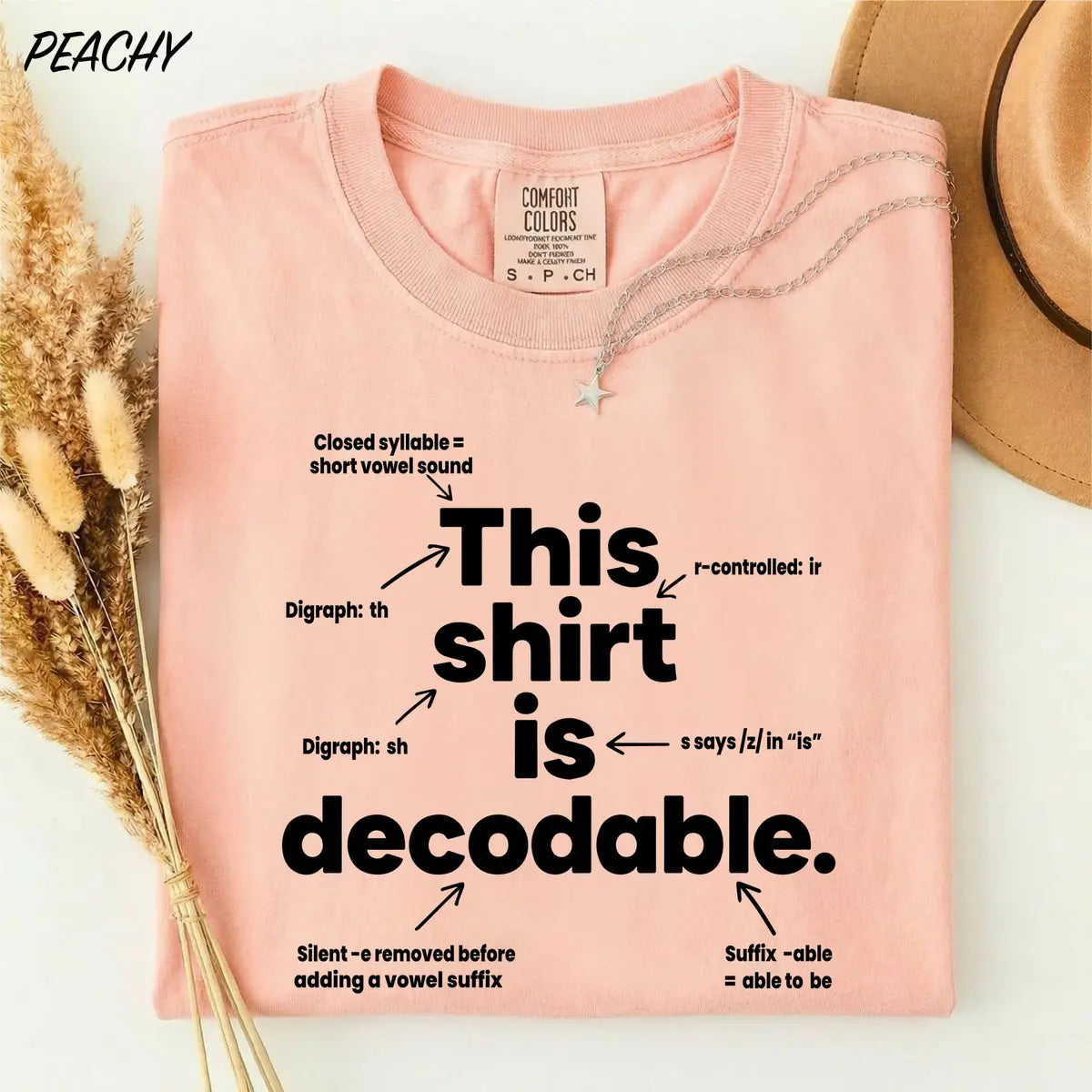 This Is Decodable graphic Comfort Colors T-shirt, additional product photograph.
