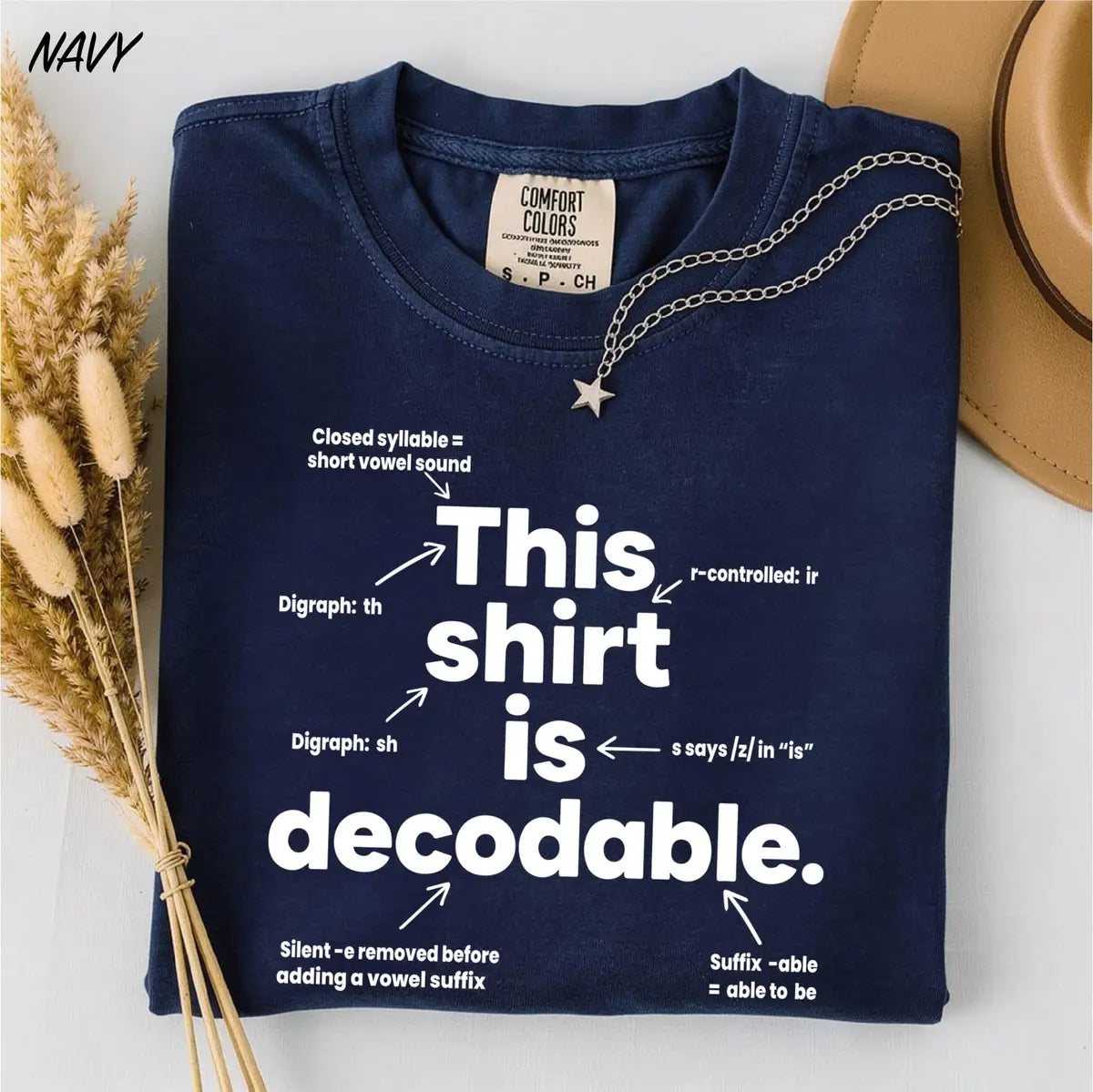 This Is Decodable graphic Comfort Colors T-shirt, additional product photograph.