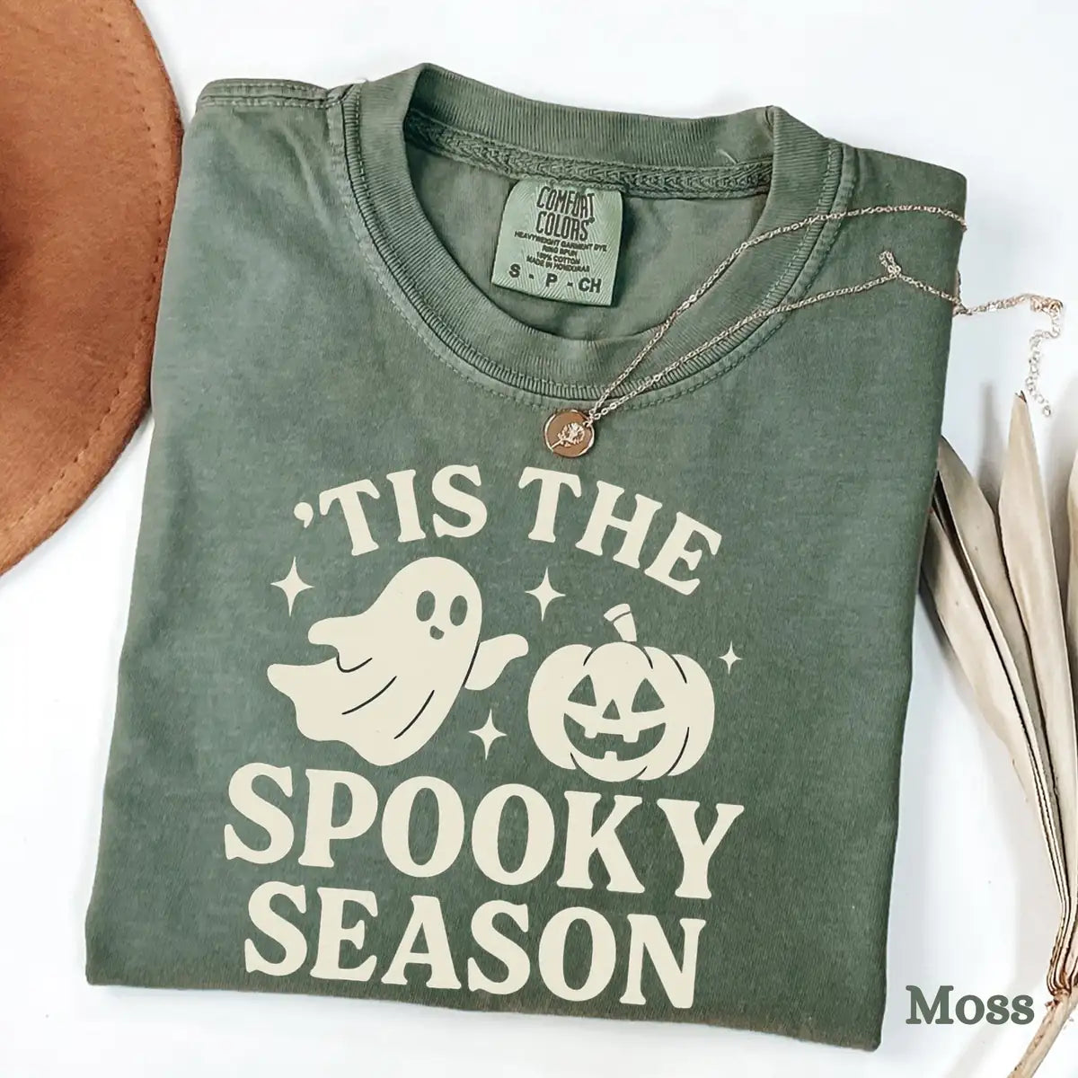 Comfort Colors T-shirt in Violet color featuring Tis The Spooky Season graphic
