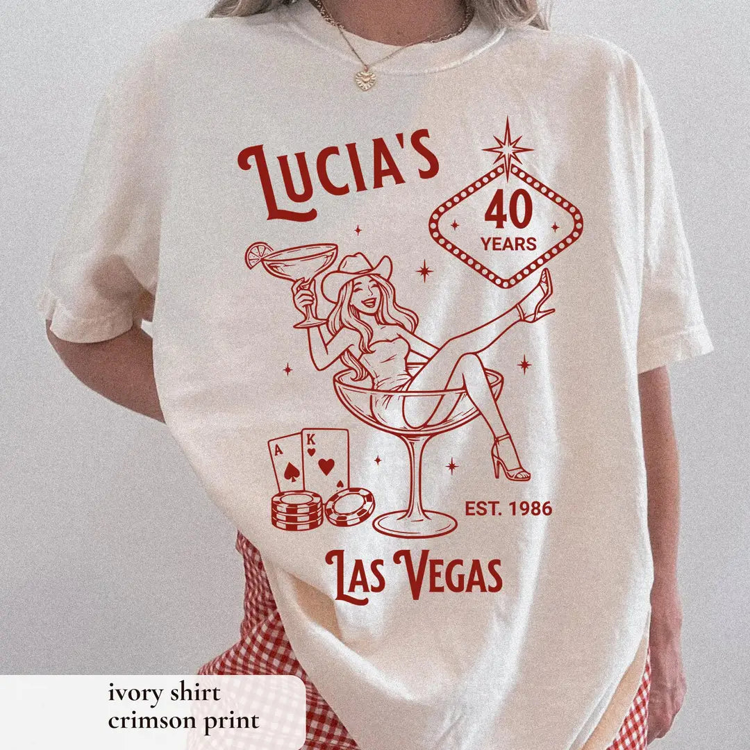 Vegas Girls Trip graphic Comfort Colors T-shirt, additional product photograph.